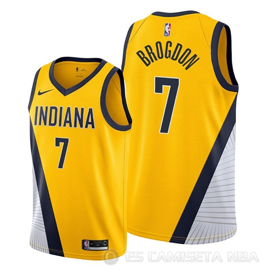 Camiseta Malcolm Brogdon #7 Indiana Pacers Statement Edition Amarillo - Haga un click en la imagen para cerrar